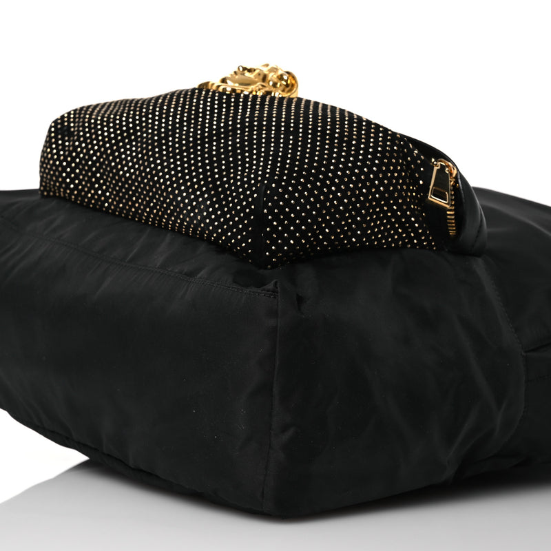 Versace Nylon Goatskin Studded Palazzo
