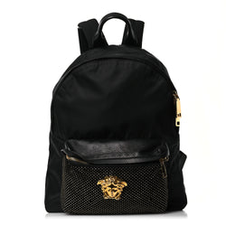 Versace Nylon Goatskin Studded Palazzo