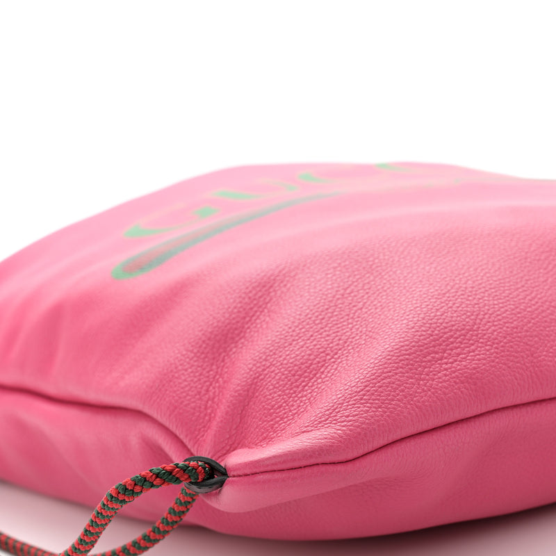 Gucci Grained Calfskin Logo Drawstring