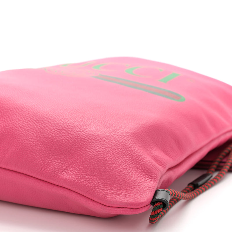 Gucci Grained Calfskin Logo Drawstring