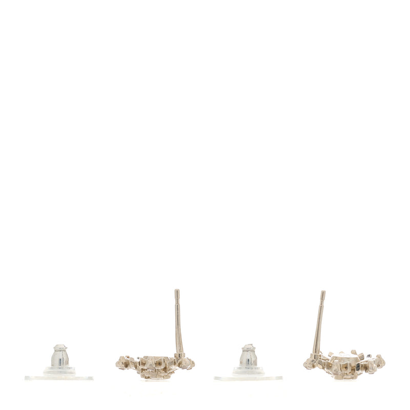 Chanel Crystal Cc Snowflake Earrings