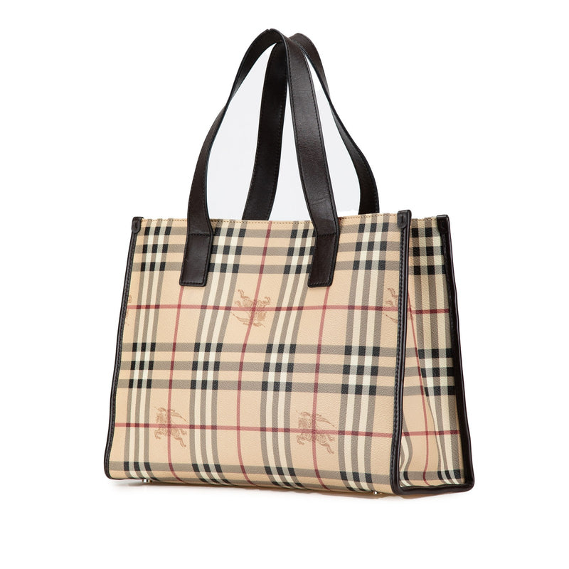 Burberry Haymarket Check Tote Brown