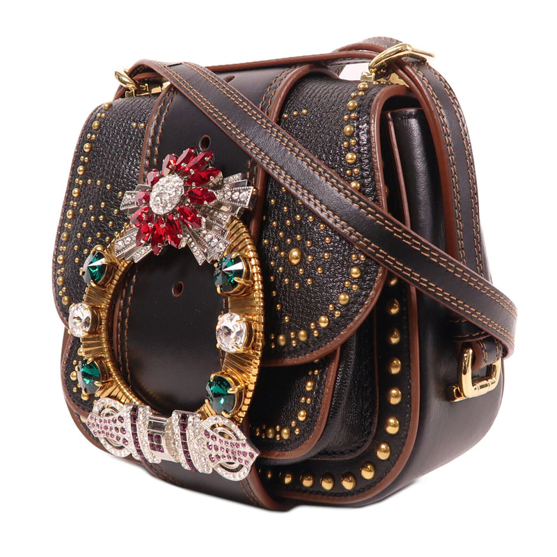 Miu Ghw Shoulder Bag Calfskin Leather