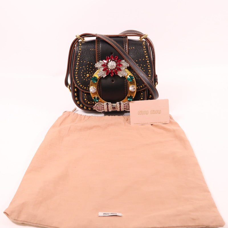 Miu Ghw Shoulder Bag Calfskin Leather