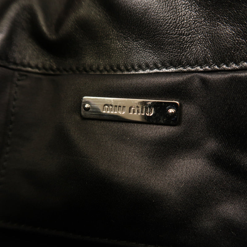 Miu Shw Shoulder Bag Lambskin Leather