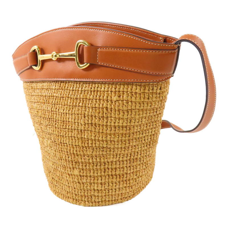 Celine Ghw Crecy Bucket Bag Raffia Brown