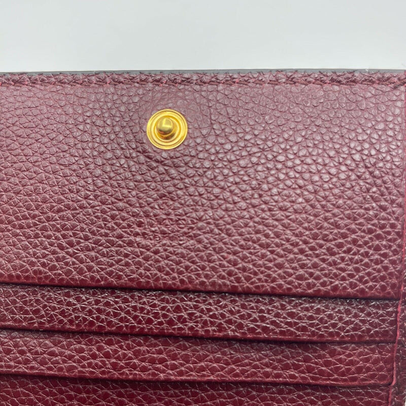 New Gucci Zumi Burgundy Leather Gold