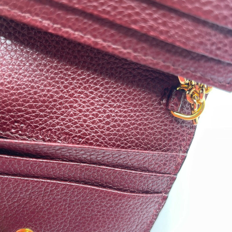 New Gucci Zumi Burgundy Leather Gold