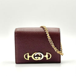 New Gucci Zumi Burgundy Leather Gold