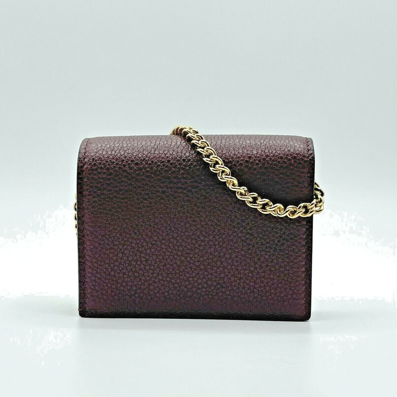 New Gucci Zumi Burgundy Leather Gold