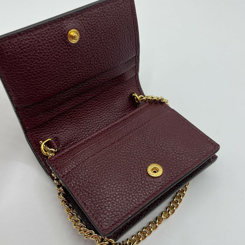 New Gucci Zumi Burgundy Leather Gold