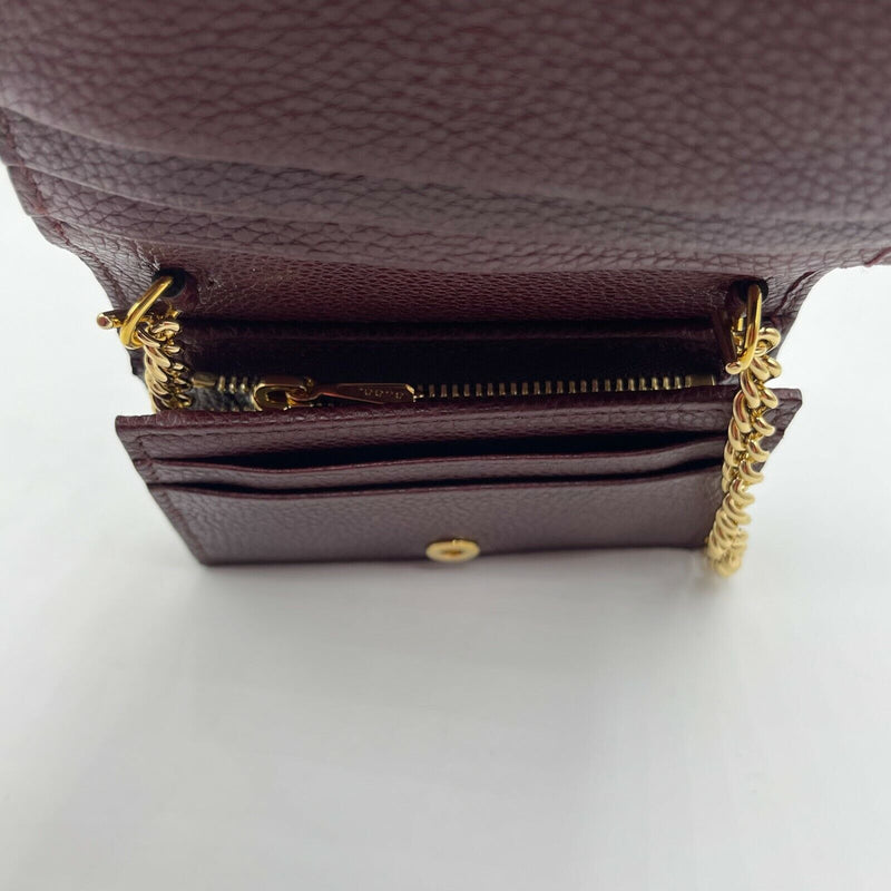 New Gucci Zumi Burgundy Leather Gold
