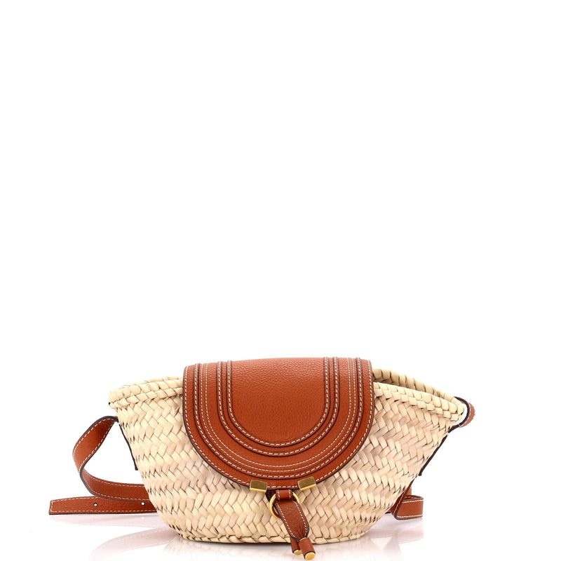 Chloe Marcie Basket Bag Raffia And