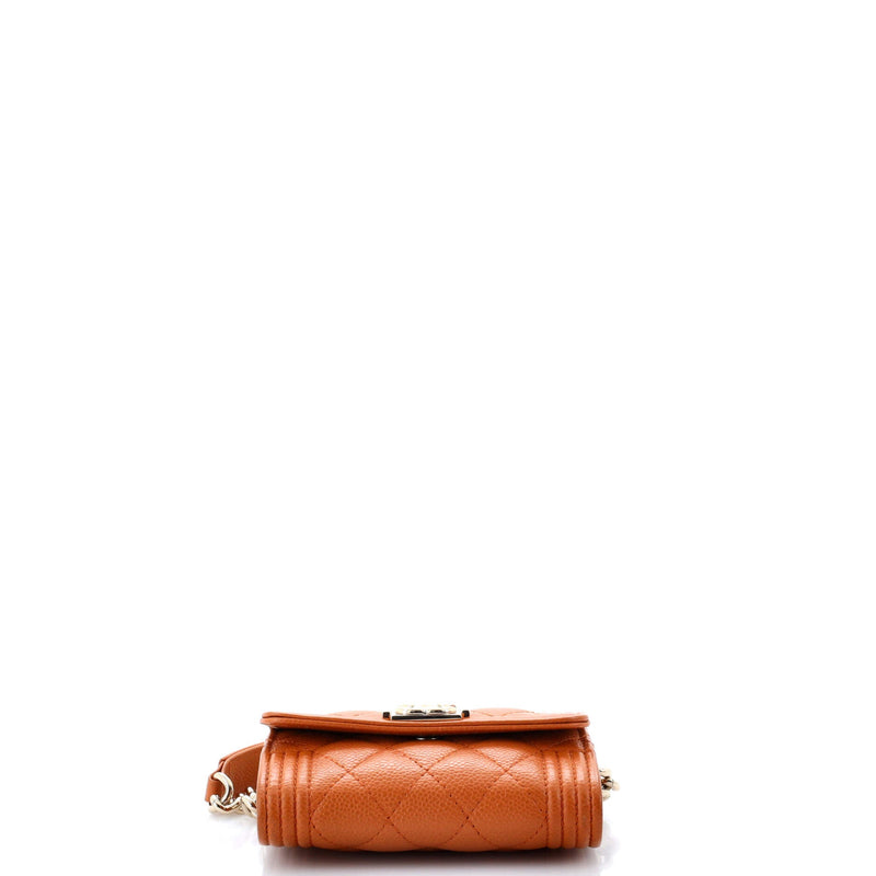 Chanel Boy Flap Card Holder On Chain