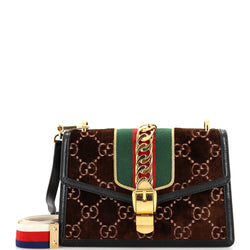Gucci Sylvie Shoulder Bag Gg Velvet