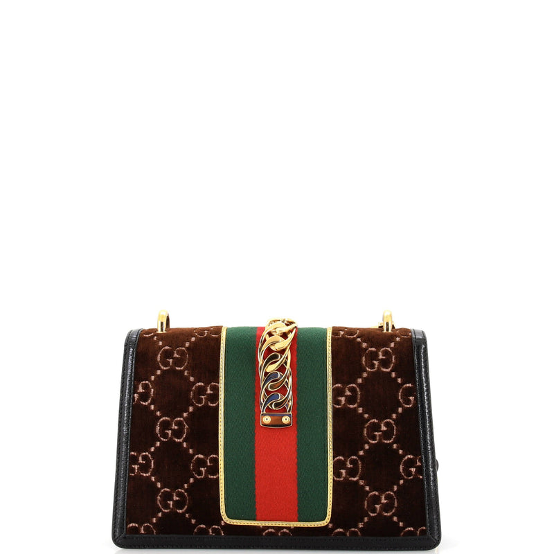 Gucci Sylvie Shoulder Bag Gg Velvet