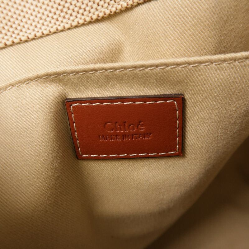 Chloe Woody Shoulder Tote Bag Canvas