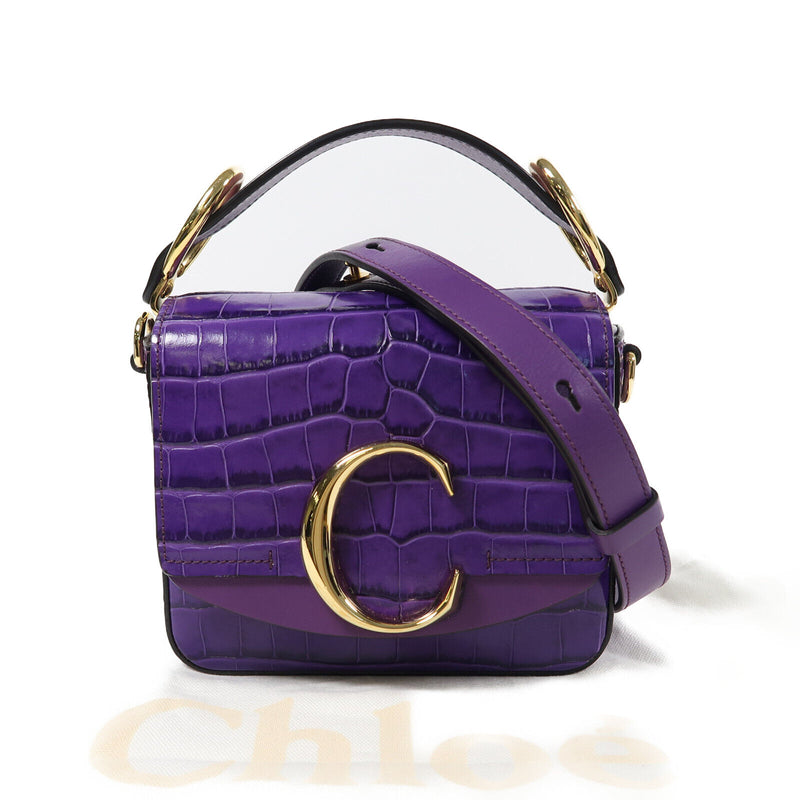 Chloe Ghw Mini C Bag 2 Way Calfskin