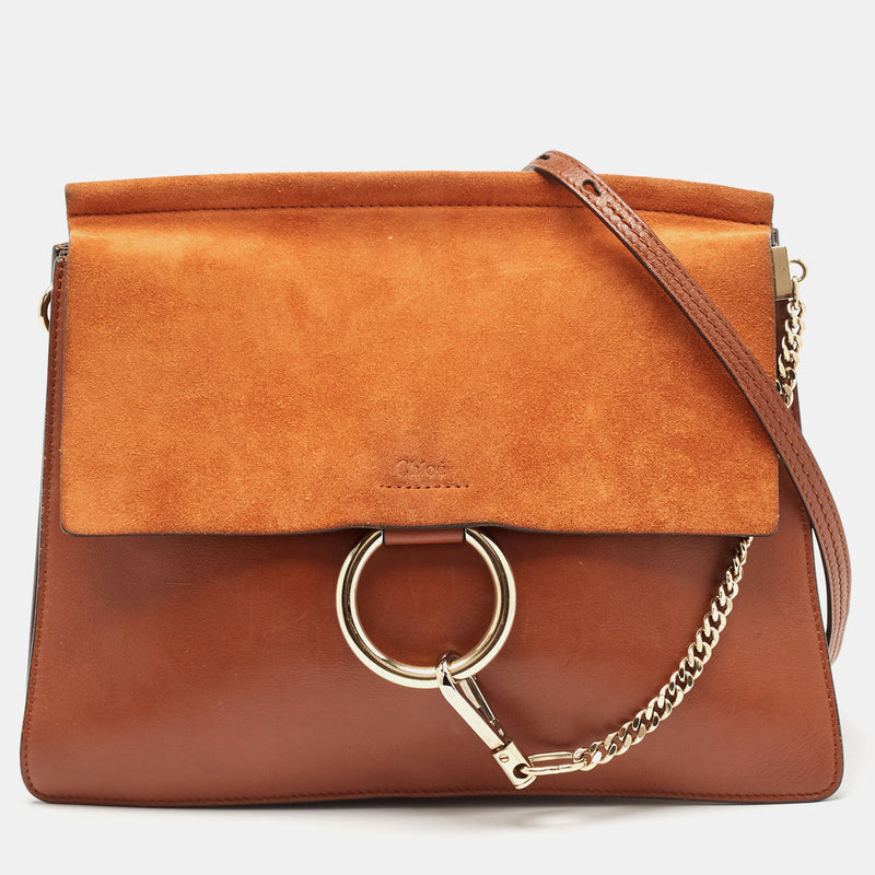 Chloe Brown Leather And Suede Medium