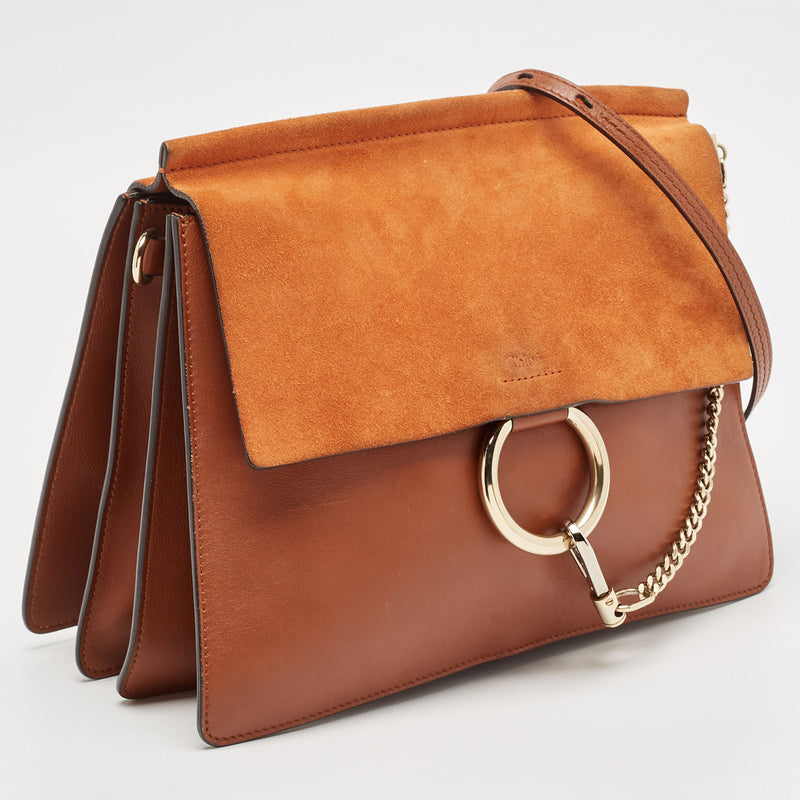 Chloe Brown Leather And Suede Medium
