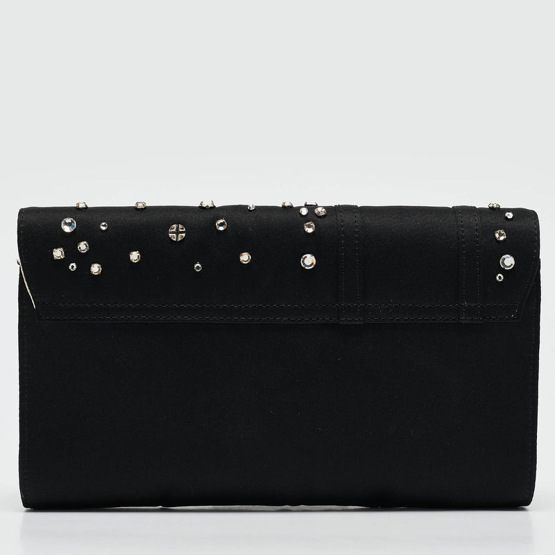 Versace Black Satin Studded Crystals
