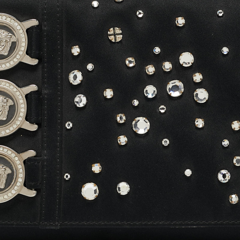 Versace Black Satin Studded Crystals