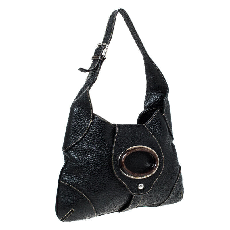 Dolce & Gabbana Black Pebbled Leather
