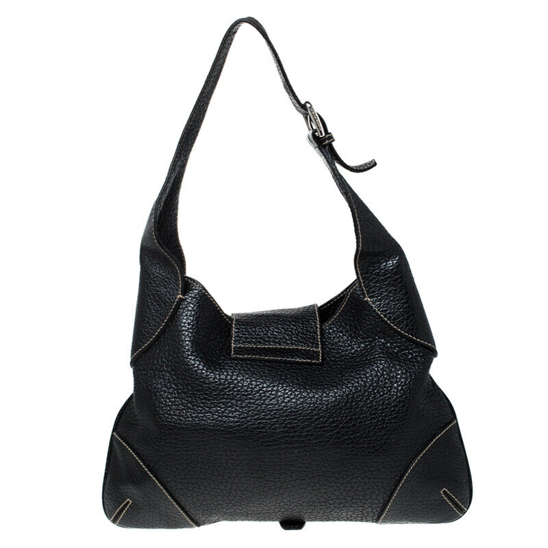 Dolce & Gabbana Black Pebbled Leather