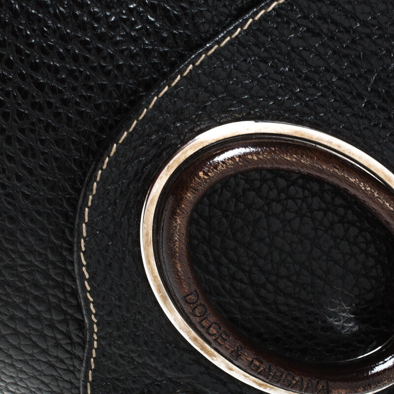 Dolce & Gabbana Black Pebbled Leather