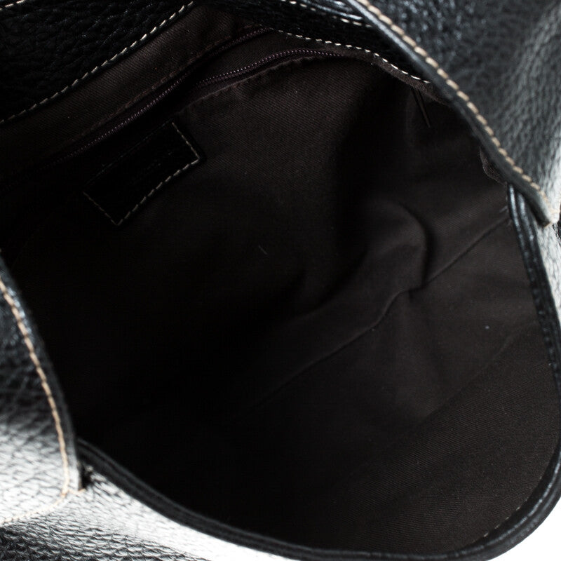 Dolce & Gabbana Black Pebbled Leather