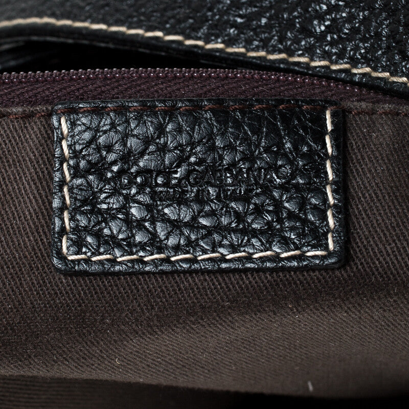 Dolce & Gabbana Black Pebbled Leather