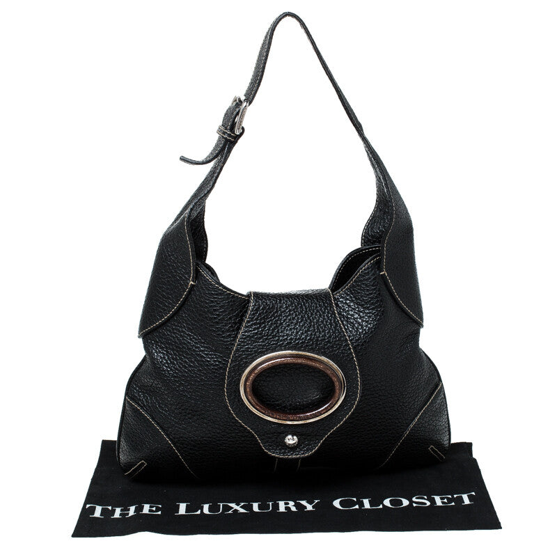 Dolce & Gabbana Black Pebbled Leather