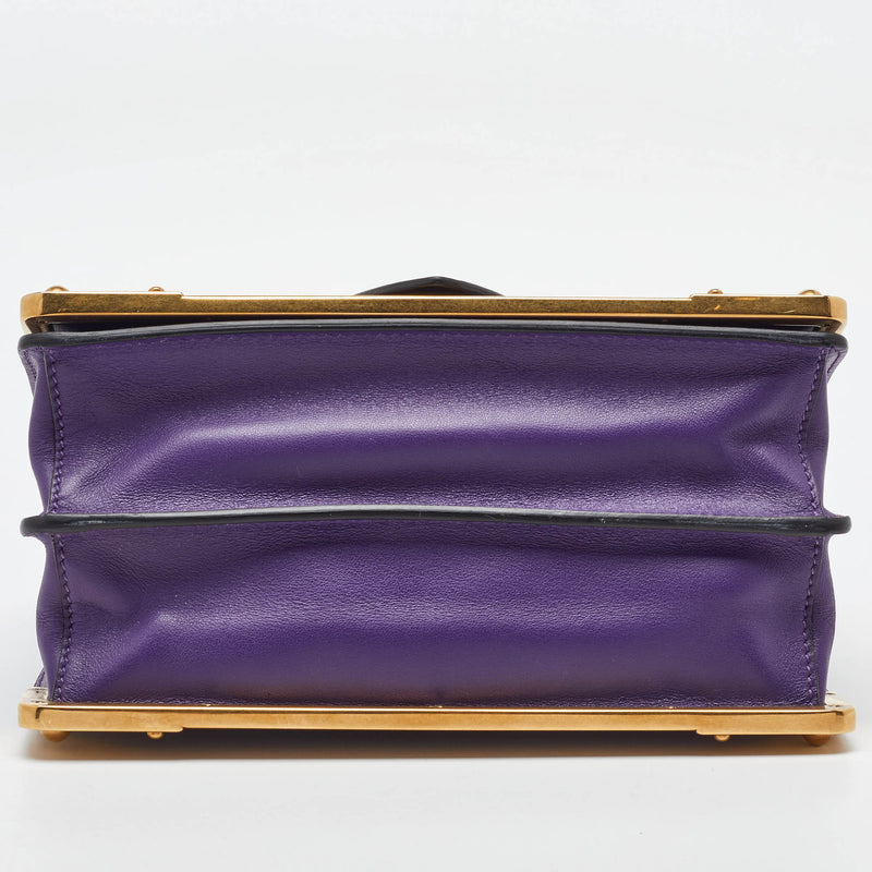Prada Purple/Black Leather Cahier Flap