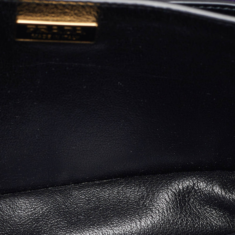 Prada Purple/Black Leather Cahier Flap