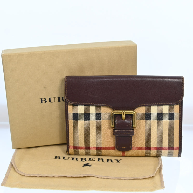 Burberry Nova Check Beige Pvc Leather