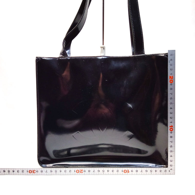 Chanel Hand Bag Black Patent Leather