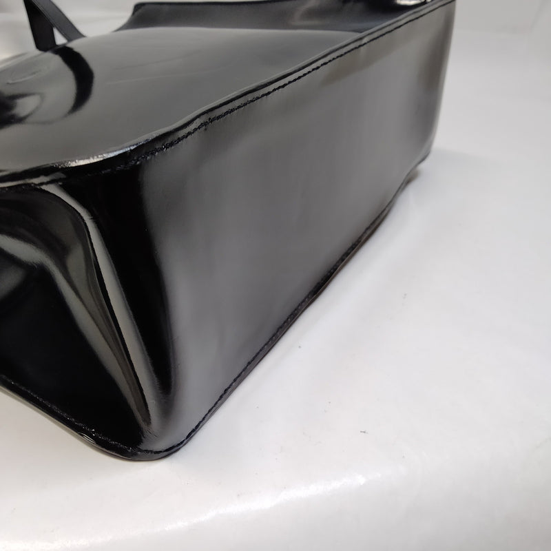 Chanel Hand Bag Black Patent Leather