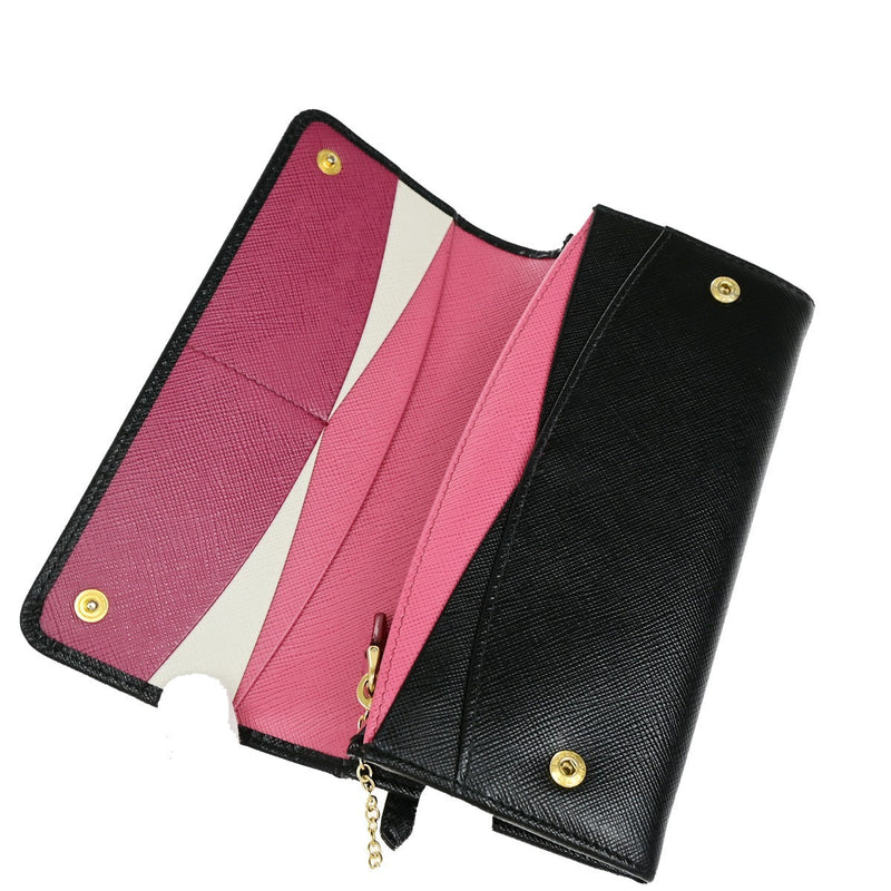 Prada Logo Saffiano Multic Long Bifold