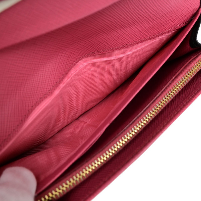 Prada Logo Saffiano Multic Long Bifold