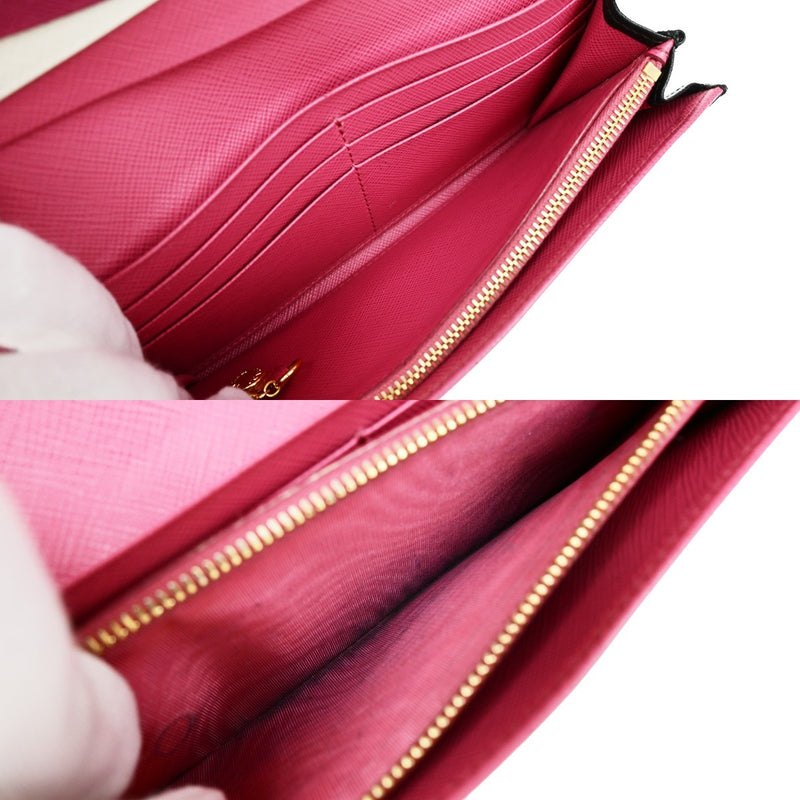 Prada Logo Saffiano Multic Long Bifold