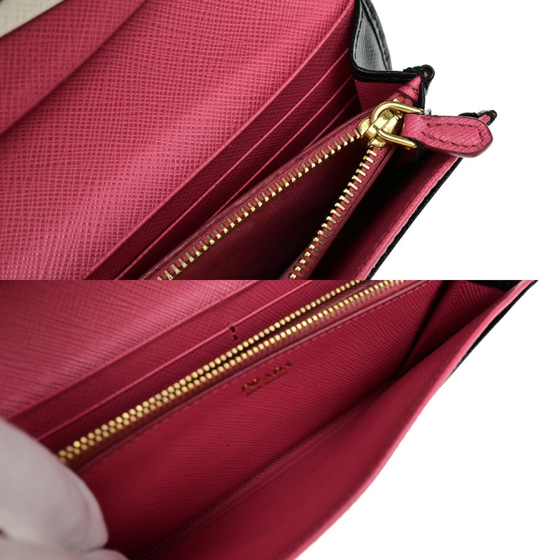 Prada Logo Saffiano Multic Long Bifold