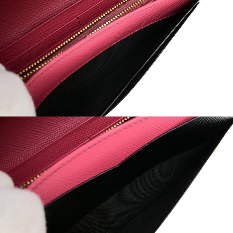 Prada Logo Saffiano Multic Long Bifold