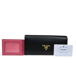 Prada Logo Saffiano Multic Long Bifold
