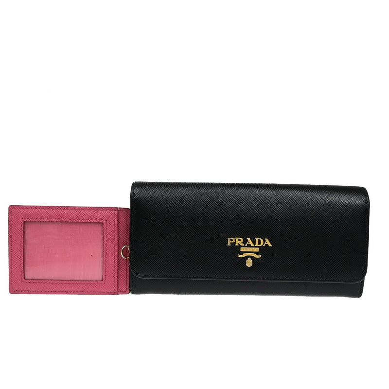 Prada Logo Saffiano Multic Long Bifold