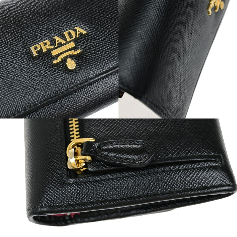 Prada Logo Saffiano Multic Long Bifold