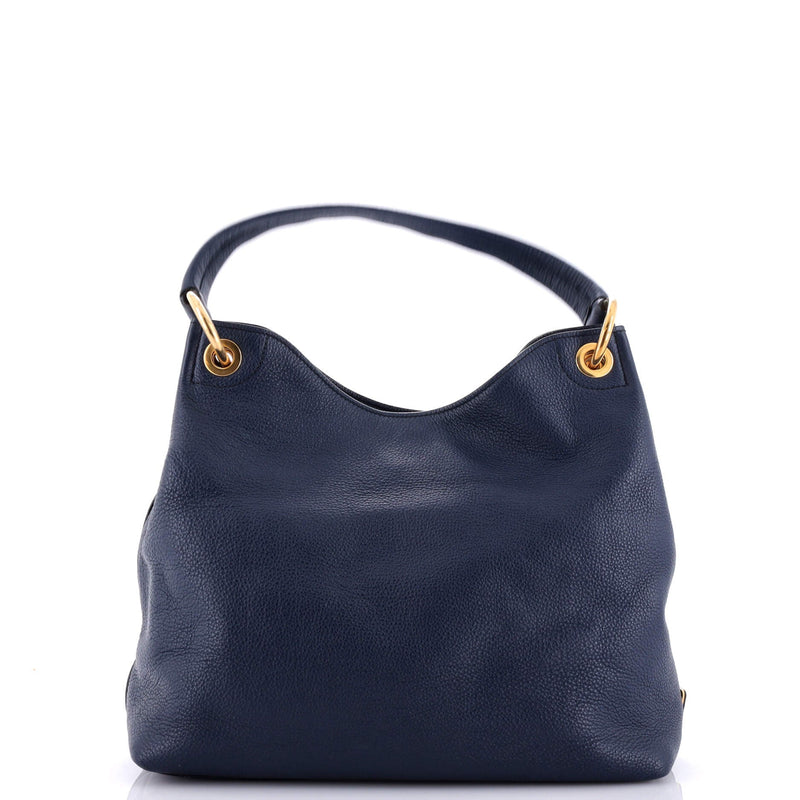 Prada Logo Hobo Embossed Vitello Daino