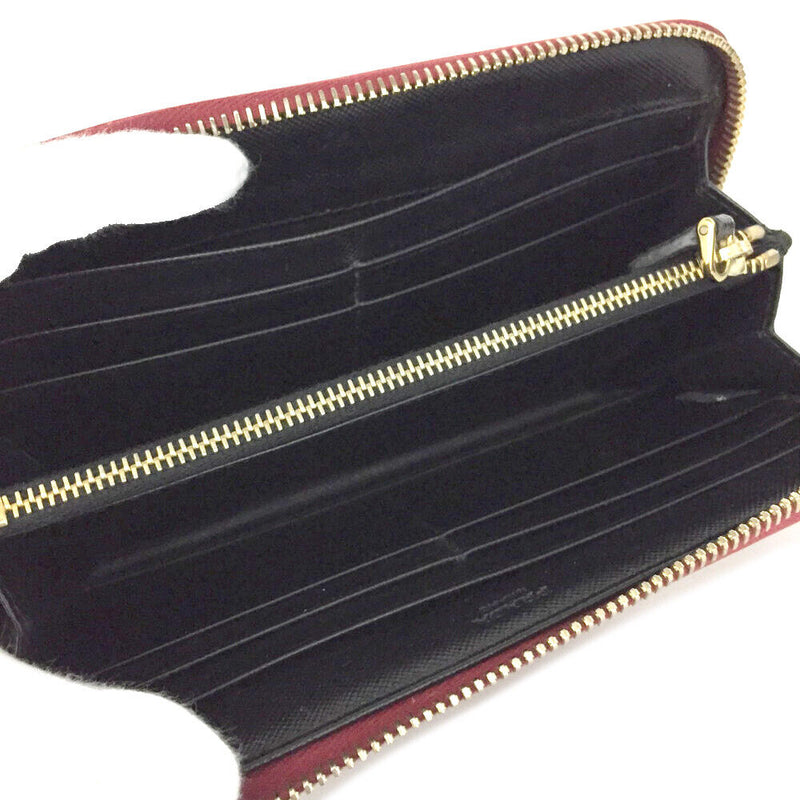 Prada Logo Saffiano Leather Zip Around