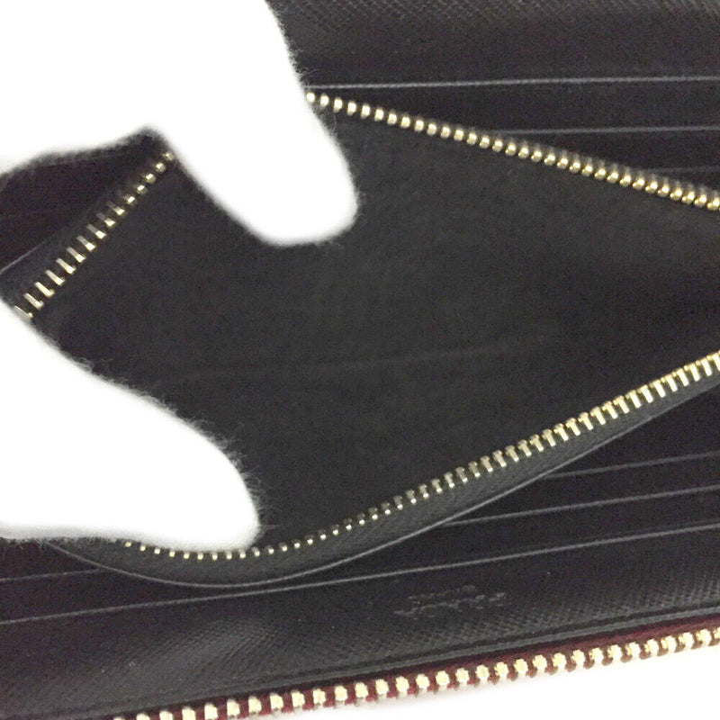 Prada Logo Saffiano Leather Zip Around