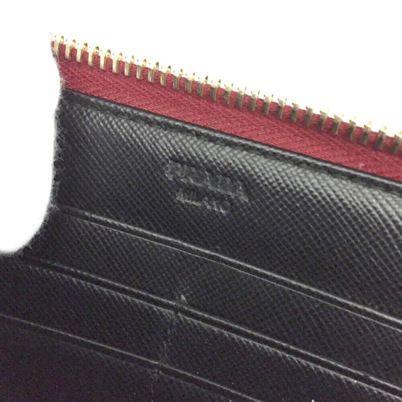 Prada Logo Saffiano Leather Zip Around