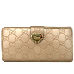 Gucci Ssima Heart Gg Logo Leather Long